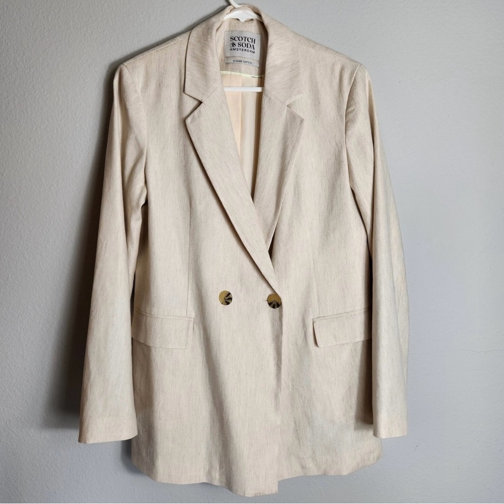 Scotch & Soda Cream Blazer Lightweight Oversized